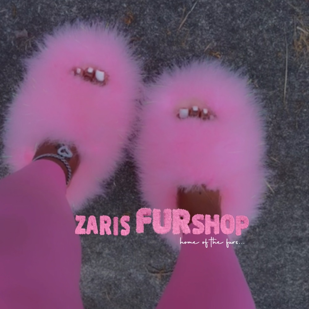 Custom Light Pink Open Toed Slippers